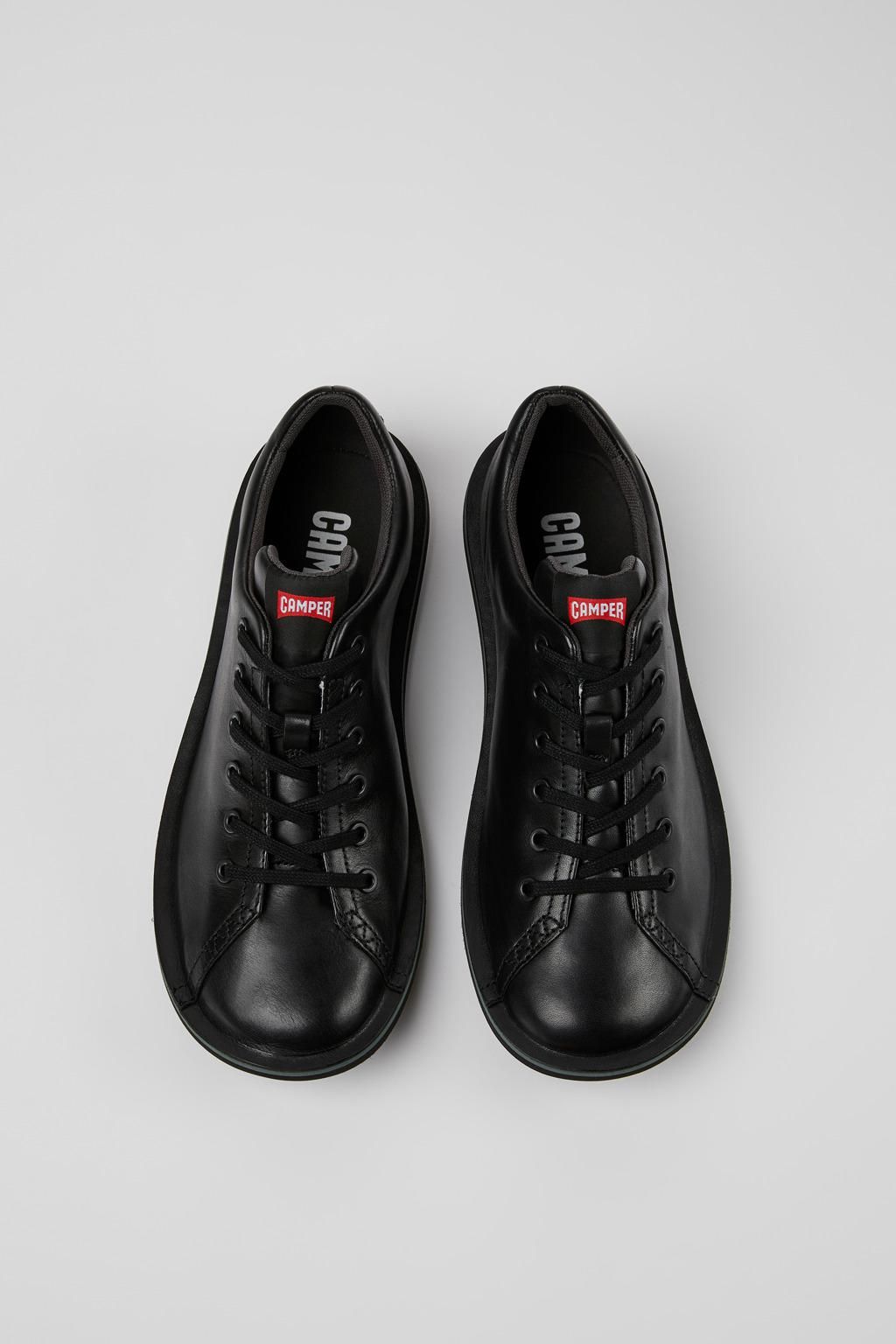 캠퍼 경량 블랙 레더 스니커즈 Beetle 18648-069 BLACK - 상세 이미지 4
