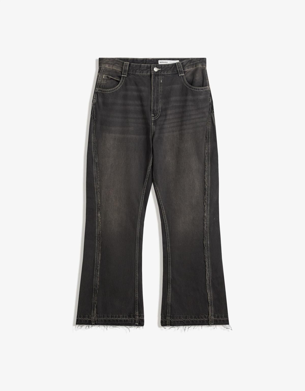버쉬카 부츠컷 프린지 블랙 데님 플레어 진 5367/352 BLACK - 상품 이미지