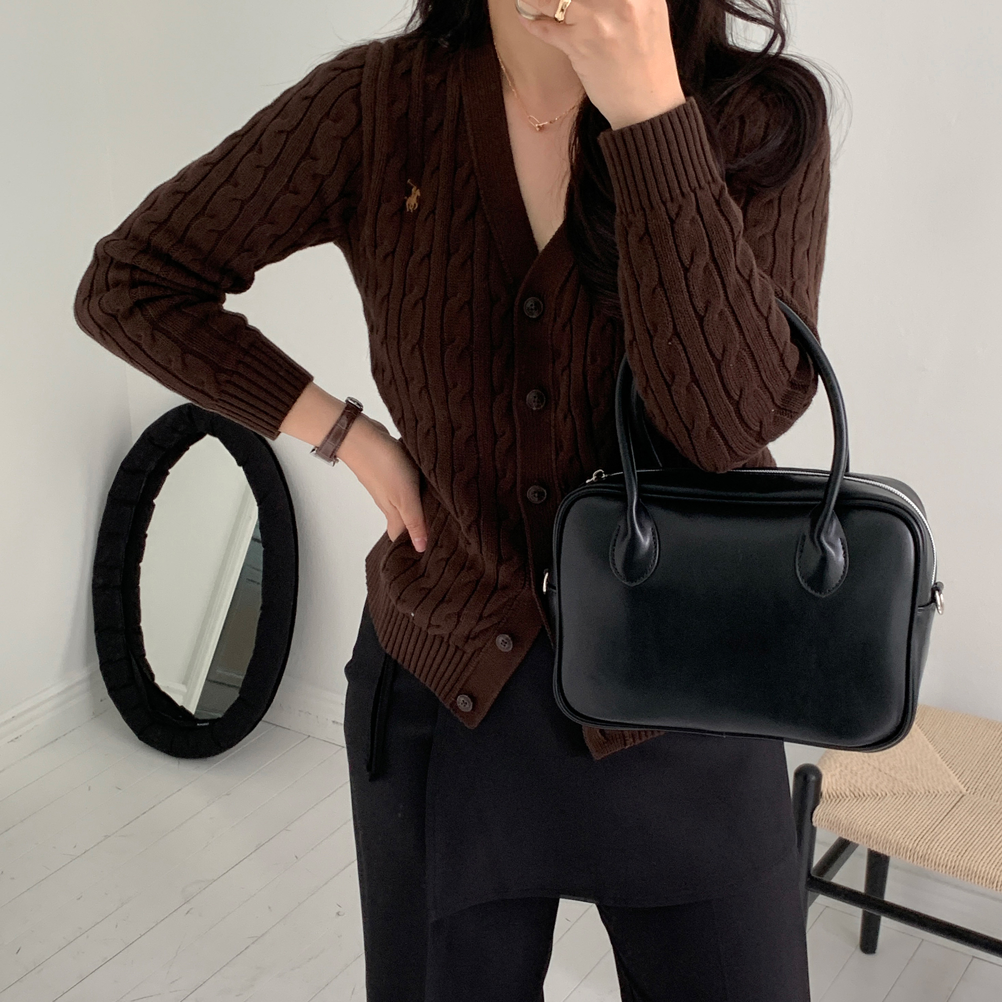 폴로 랄프로렌 가디건 보이즈 브이넥 꽈배기 니트 이미지 2