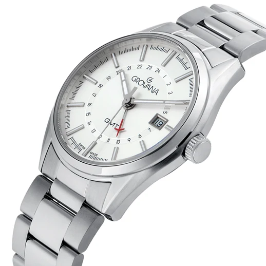 그로바나 세인트 앤드류 스카이 레이더 GMT 화이트 다이얼 스틸 42mm - 상세 이미지 3