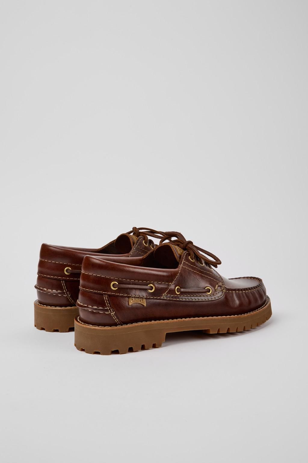 캠퍼 브라운 레더 남성 드라이빙 슈즈 Nautico 15233-001 BROWN - 상세 이미지 3
