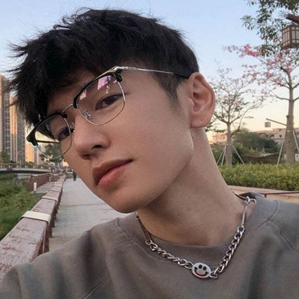 데일리 남녀공용 안경 반무테 패션 안경 가벼운 라운드 - 상품 이미지