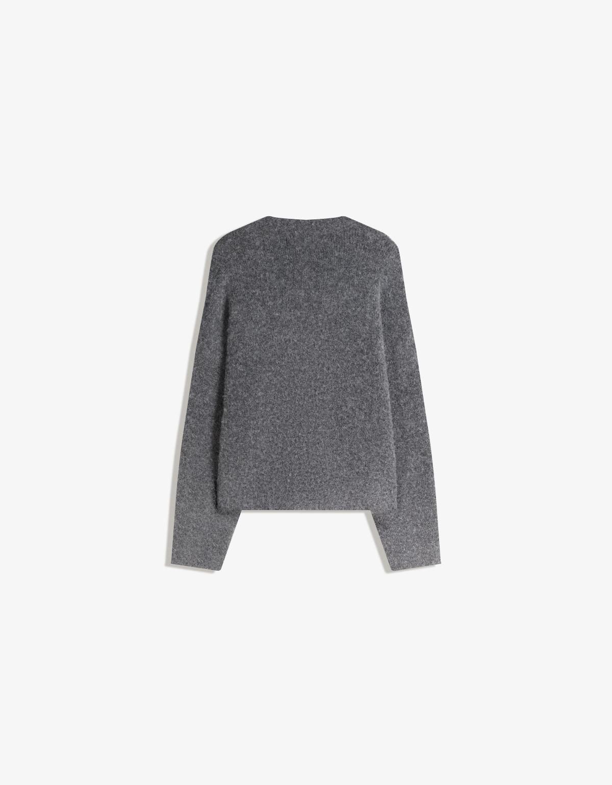 버쉬카 브이넥 버튼 니트 가디건 7498/663 DARK GREY - 상세 이미지 5
