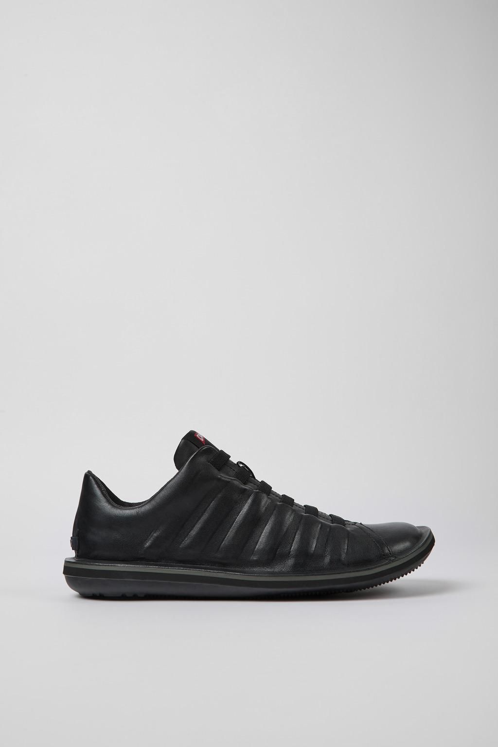 캠퍼 경량 블랙 레더 남성 스니커즈 Beetle 18751-048 BLACK - 상품 이미지
