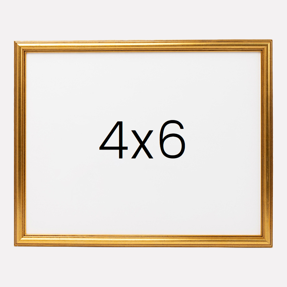 앤티크 라인 나무액자 사진액자 웨딩 포토테이블 사진인화 탁상 4x6 101x152mm, 골드 - 메인 이미지