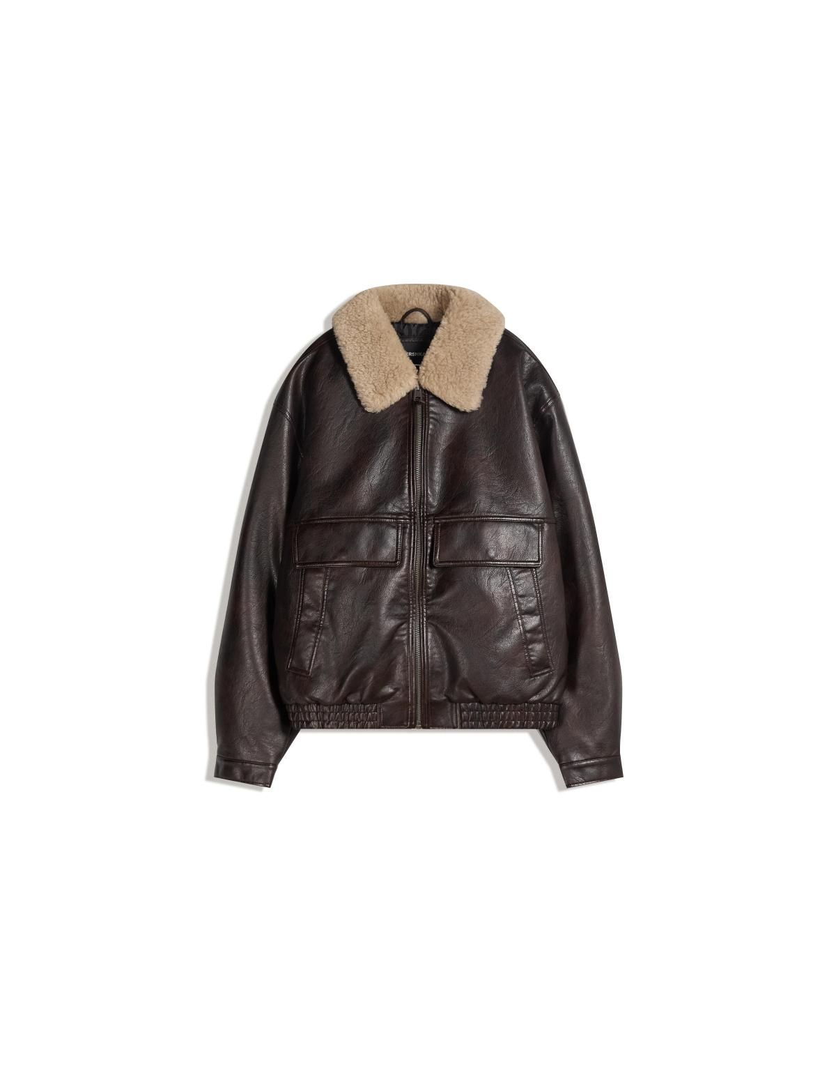 버쉬카 무톤 레더 테크니컬 보머 재킷 6817/677 BROWN - 상세 이미지 3