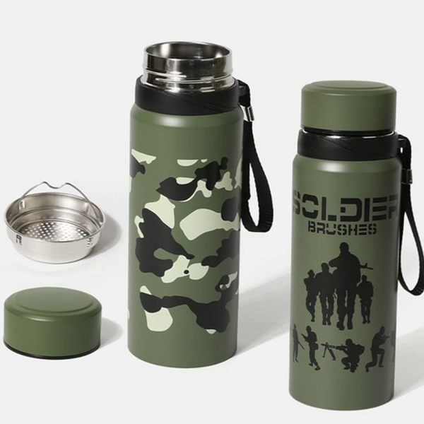 스테인리스 밀리터리 보온병 휴대용 군용 보온병 750ml 텀블러 - 상품 이미지