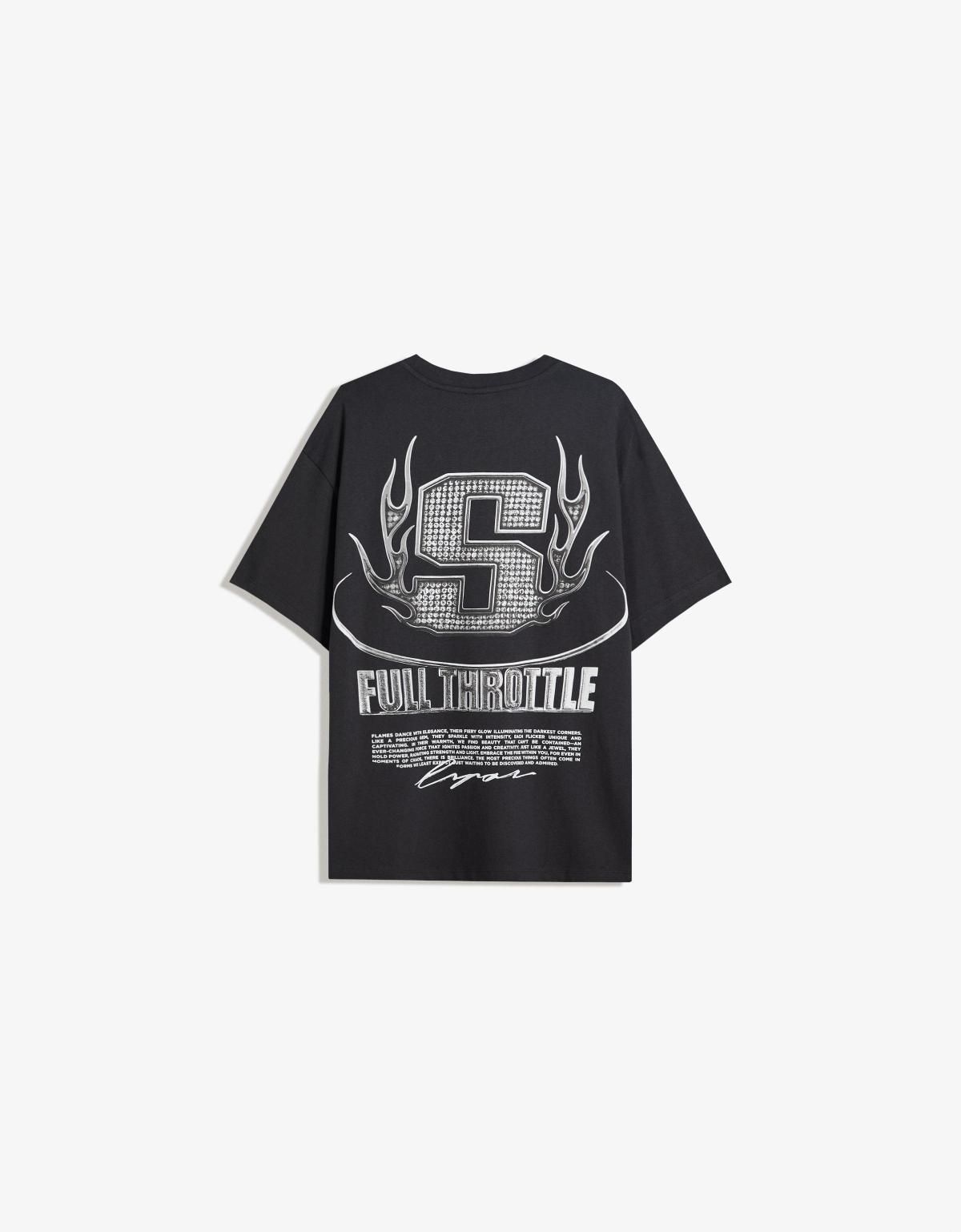 버쉬카 베이직 프린트 반팔 티셔츠 남성용 데일리룩 8035/071 BLACK - 상세 이미지 2