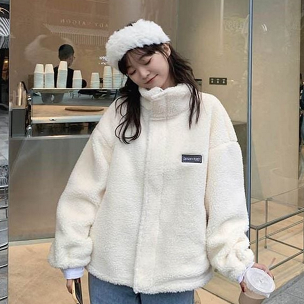 도톰 여성 뽀글이 점퍼 후리스 여성 뽀글이 집업 캐주얼 - 상품 이미지