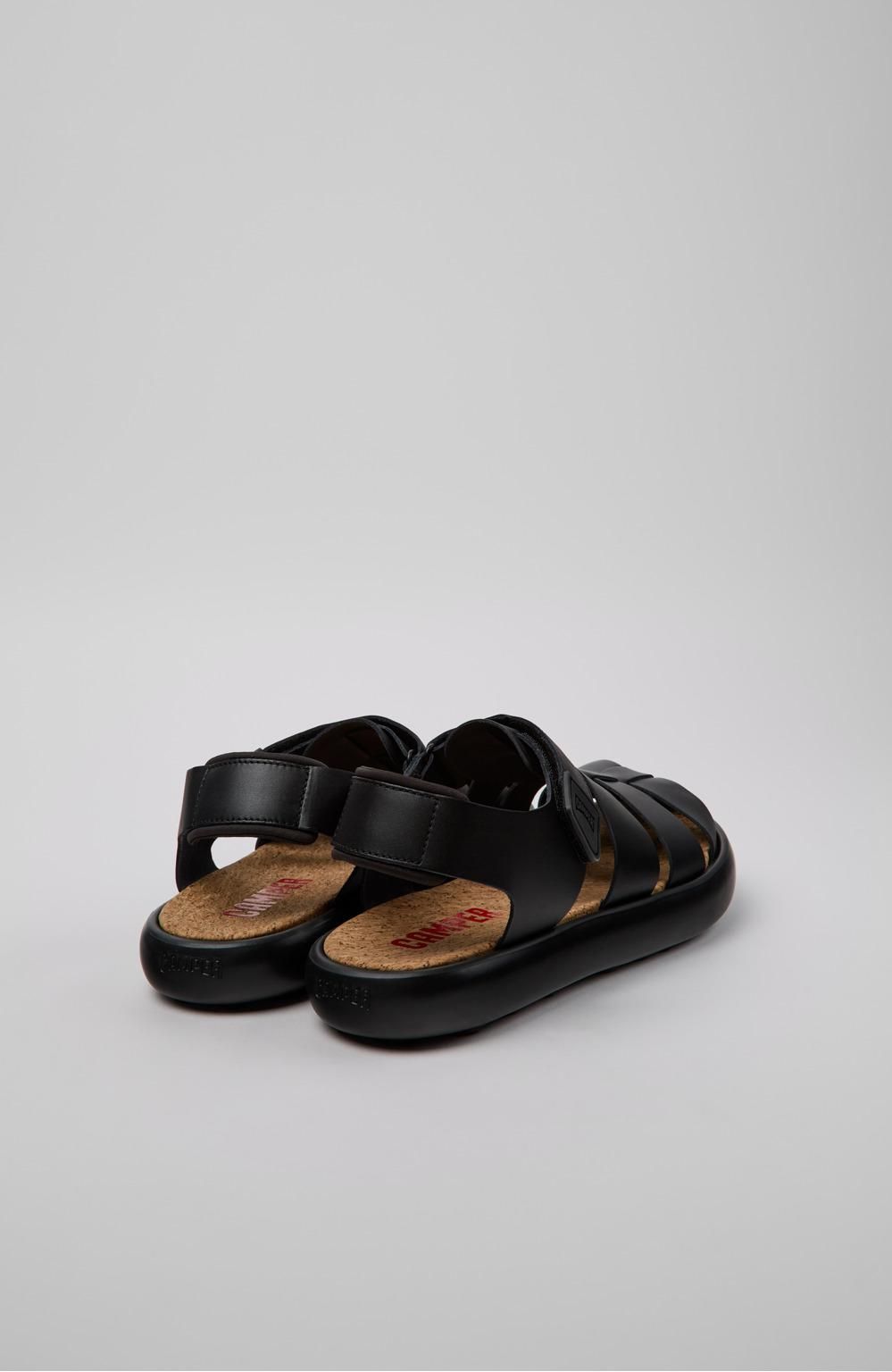 캠퍼 블랙 레더 남성 스트랩 샌들 Pelotas Flota K100938-003 BLACK - 상세 이미지 3