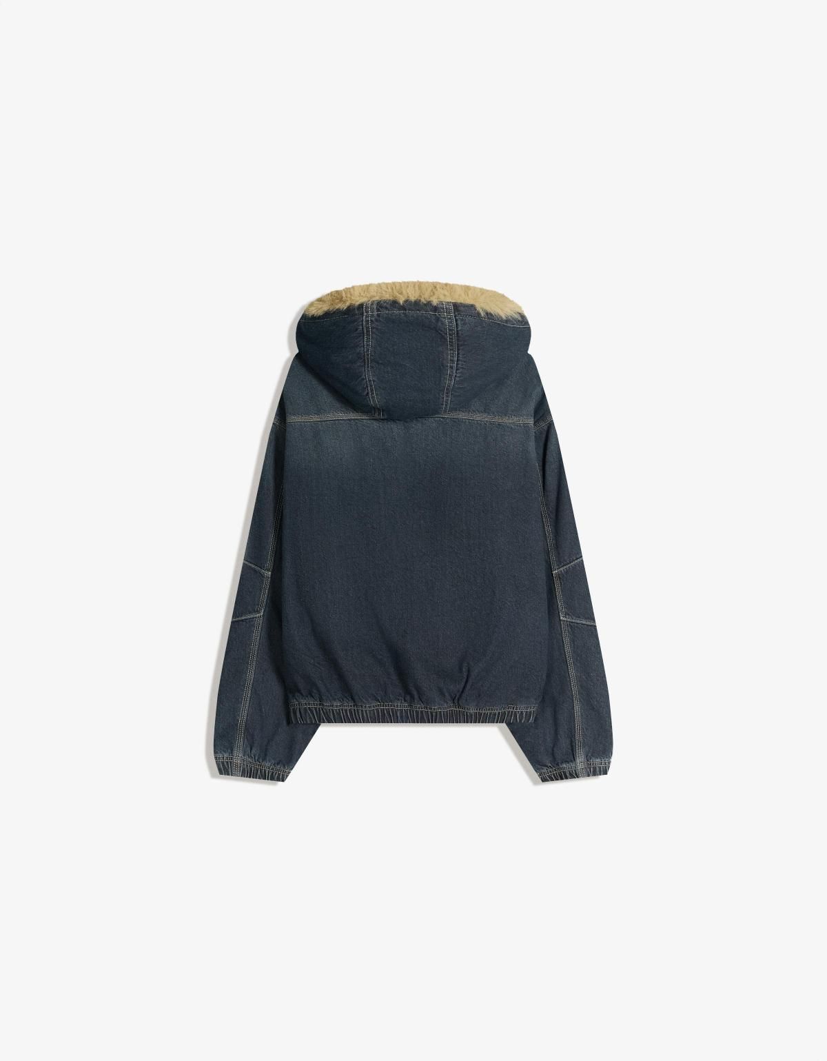 버쉬카 테크니컬 퍼 카라 데님 재킷 6756/074 NAVY - 상세 이미지 2
