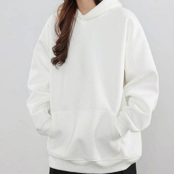 오버핏 남녀공용 후드 티 무지 남성 기모 후드 티 - 메인 이미지