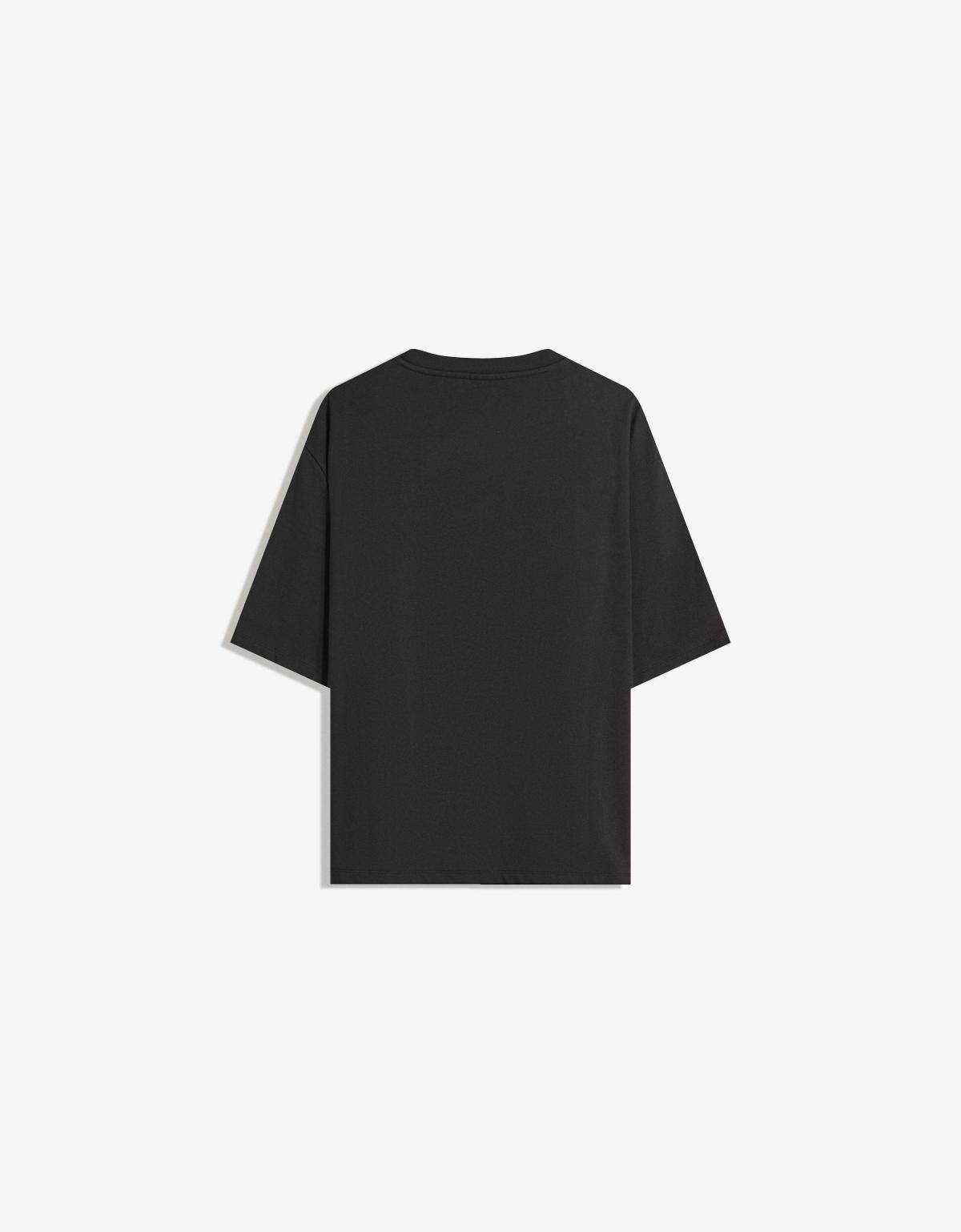 버쉬카 플러시 오버핏 블랙 반팔 티셔츠 8094/116 BLACK - 상세 이미지 2