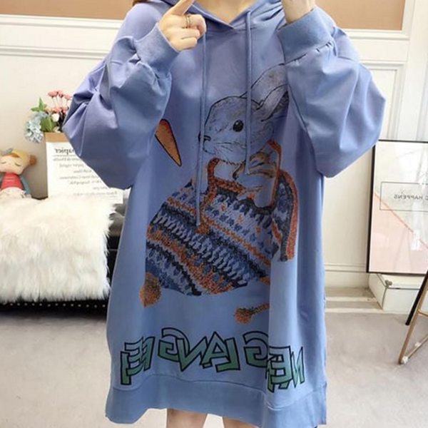 루즈핏 여성 롱 후드 티 맥시 여자 롱 - 상품 이미지