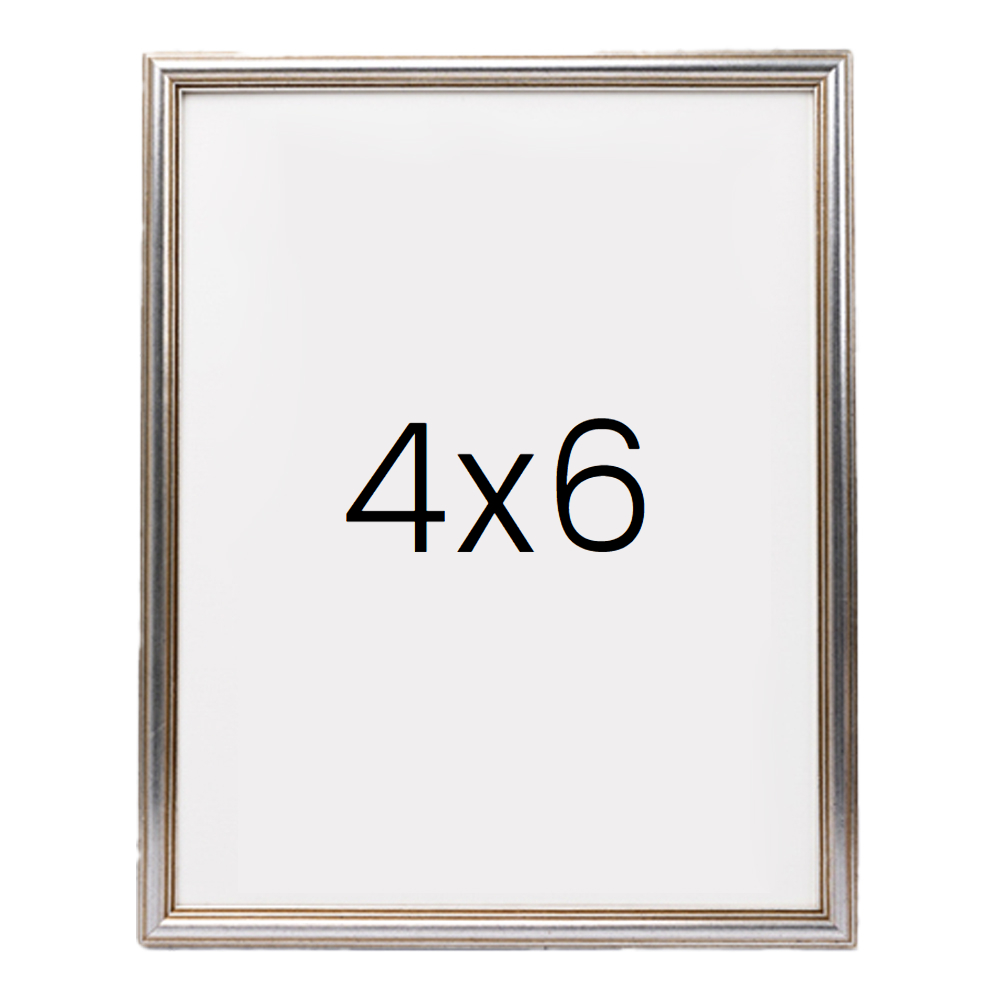 앤티크 라인 나무액자 사진액자 웨딩 포토테이블 사진인화 탁상 4x6 101x152mm, 실버 - 메인 이미지
