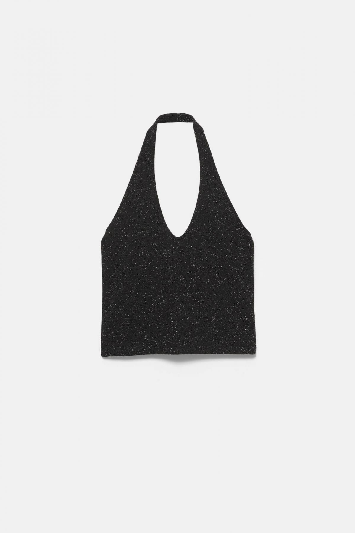 풀앤베어 글리터 민소매 홀터넥 탑 7153/316 BLACK - 상품 이미지