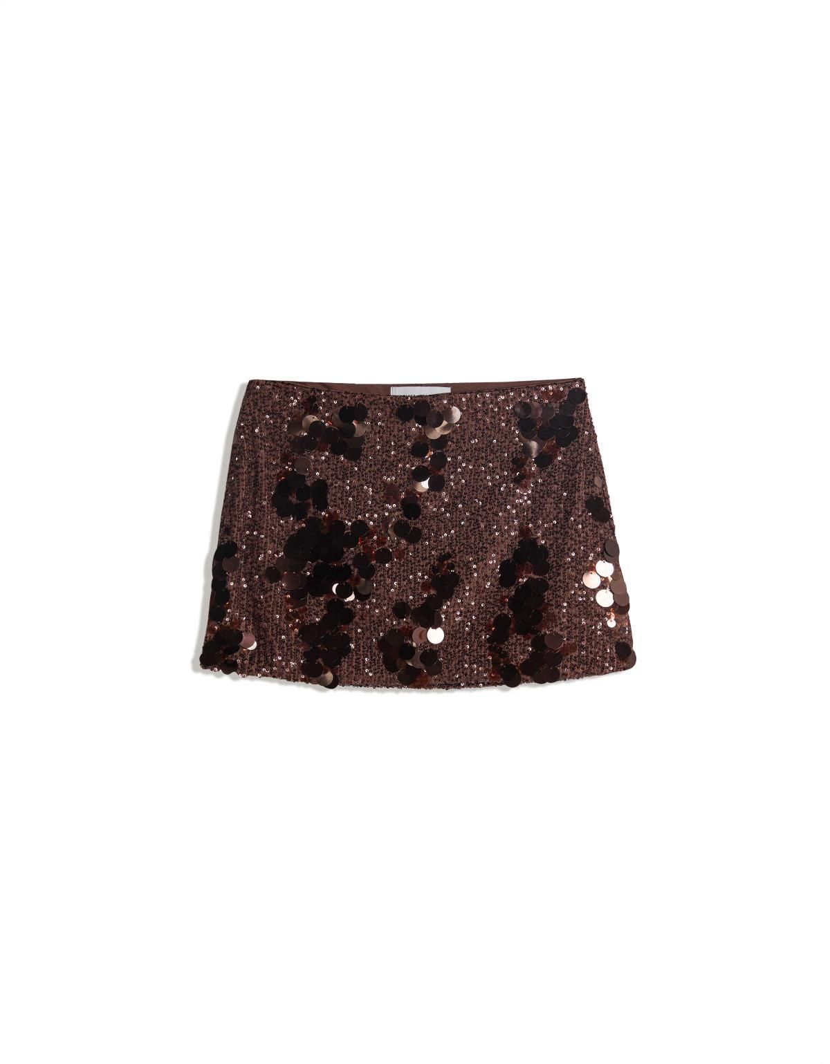 버쉬카 글리터 시퀸 미니 스커트 0043/662 BROWN - 상세 이미지 3