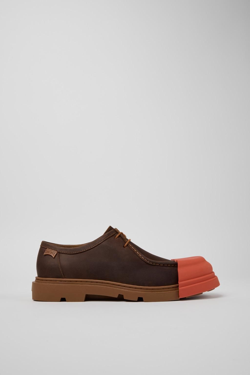 캠퍼 컬러블록 더비슈즈 Junction K100872-038 BROWN - 메인 이미지