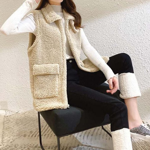 따뜻한 여자 털 조끼 데일리 여성 뽀송 조끼 - 상품 이미지