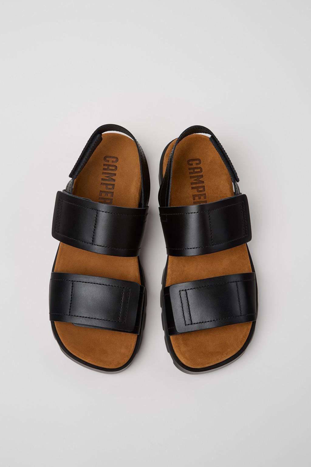 캠퍼 블랙 레더 테크니컬 스트랩 샌들 Brutus K100777-011 BLACK - 상세 이미지 4