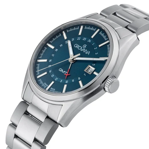 그로바나 세인트 앤드류 스카이 레이더 GMT 블루 다이얼 스틸 42mm - 상세 이미지 2