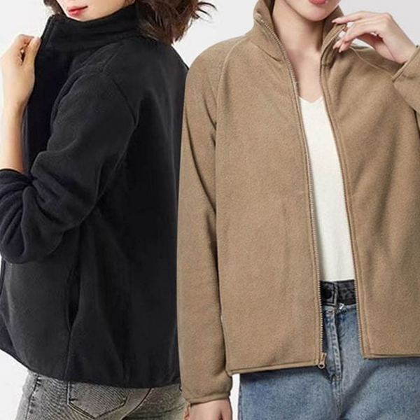 스탠드넥 여성 집업 자켓 뽀글이 여성 폴리스 자켓 아우터 - 상품 이미지