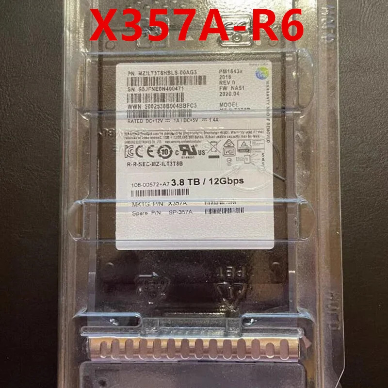 NETAPP 3.8TB 2.5 인치 SAS SSD X357A SP-X357A 108-00572 거솔리드 스테이트 드라이브