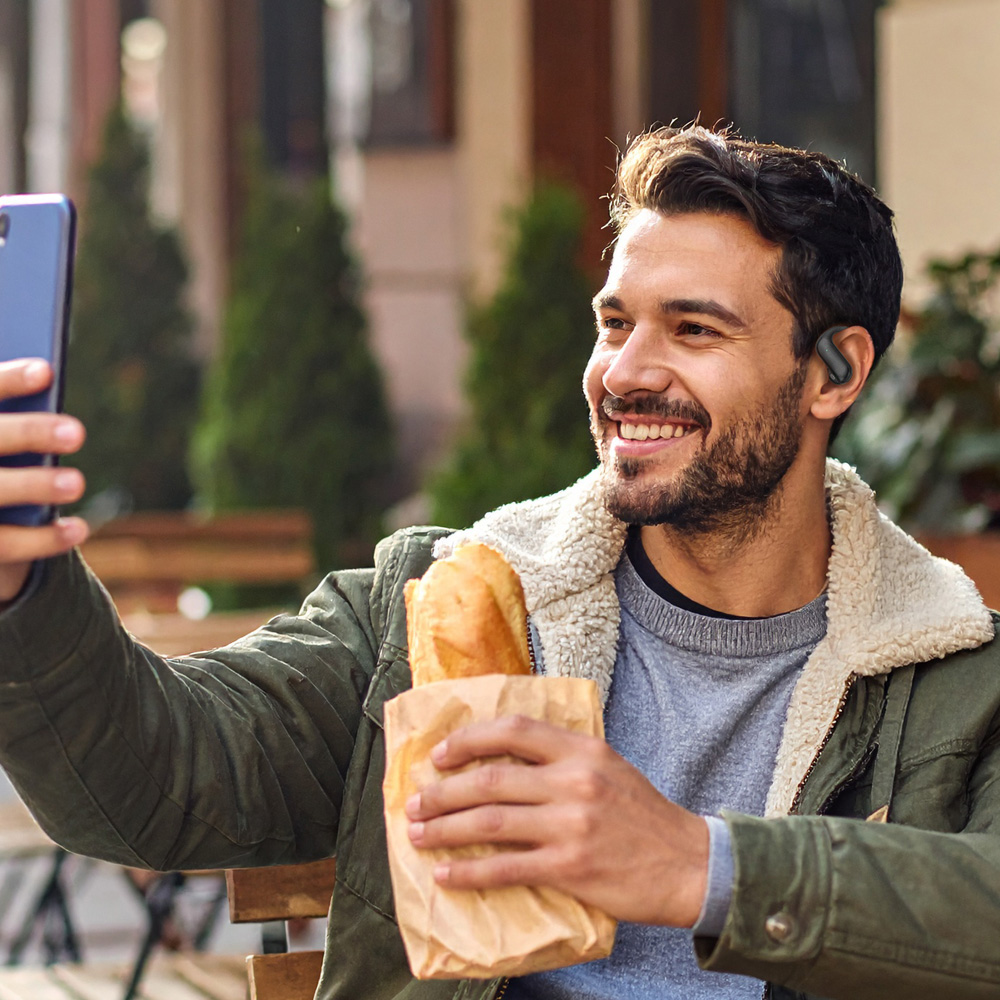 아이리버 오픈형 블루투스 이어폰 IOW-L90 귀걸이형 운동용 러닝 블랙 이미지 4