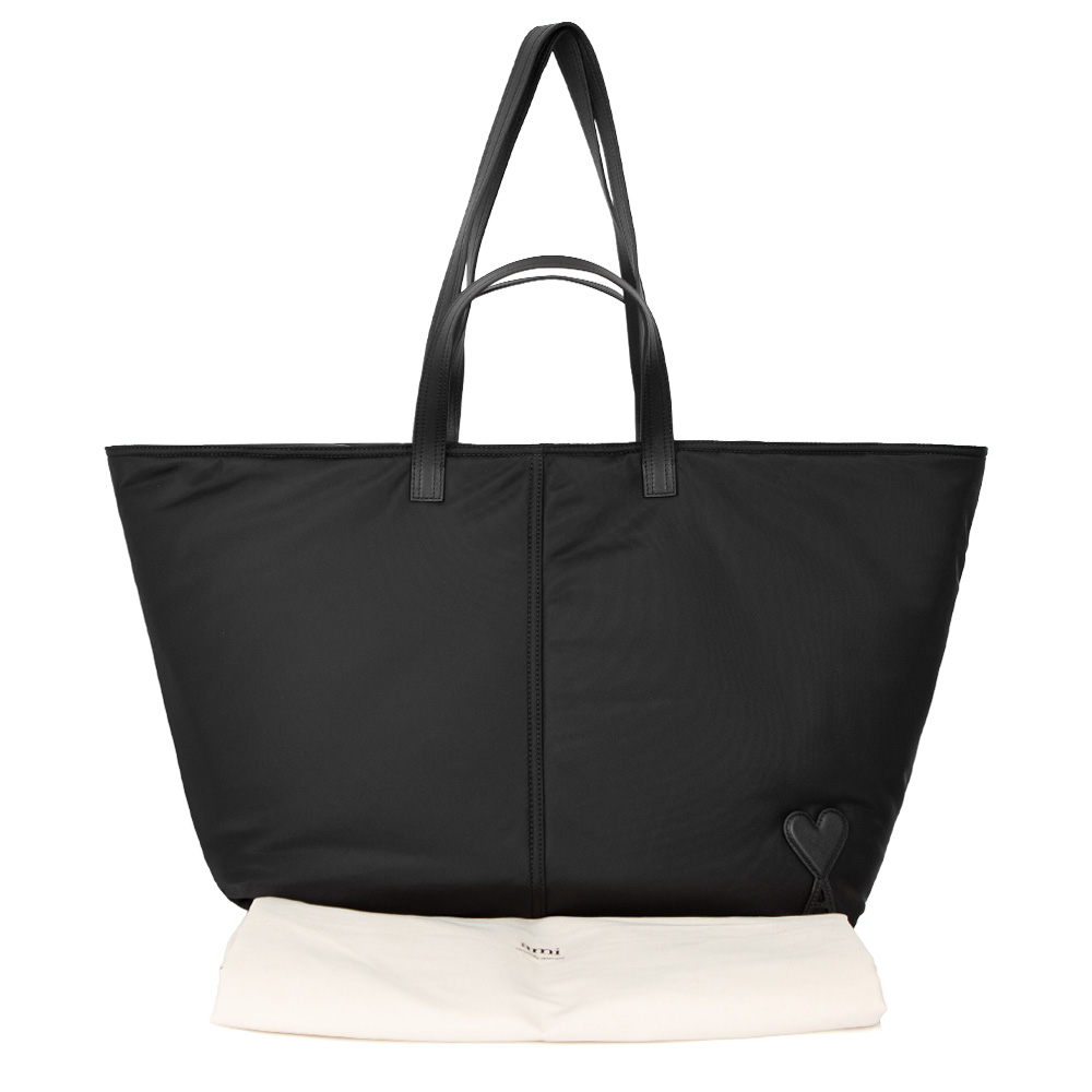 아미 하트 로고 패딩 나일론 캔버스 마르셀 블랙 쇼퍼백 ULL709 AW0001 001 (2025 F/W) - 상세 이미지 4