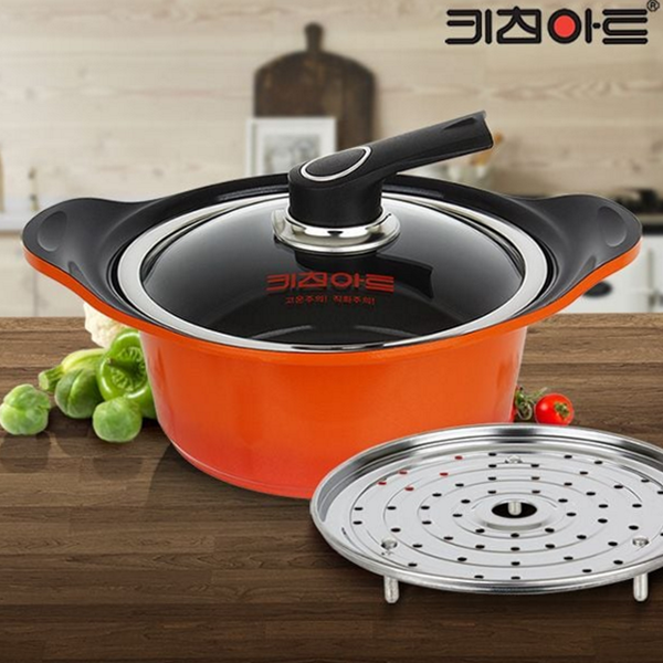 20cm 세라믹 양수 냄비 엠보 양수 냄비 다용도 찌개 - 상품 이미지