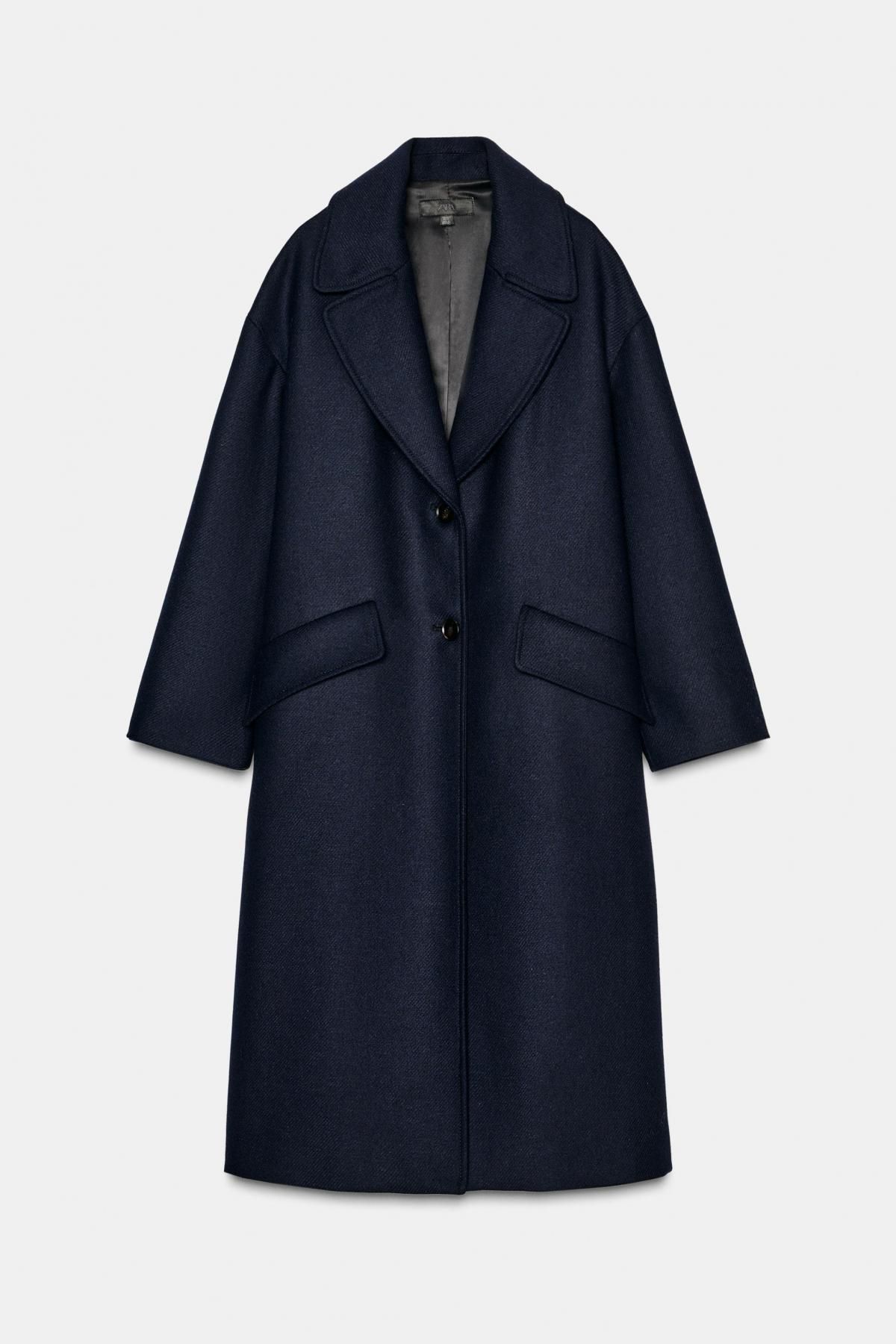 자라 오버사이즈 울 롱 코트 8465/376 NAVY BLUE - 상품 이미지
