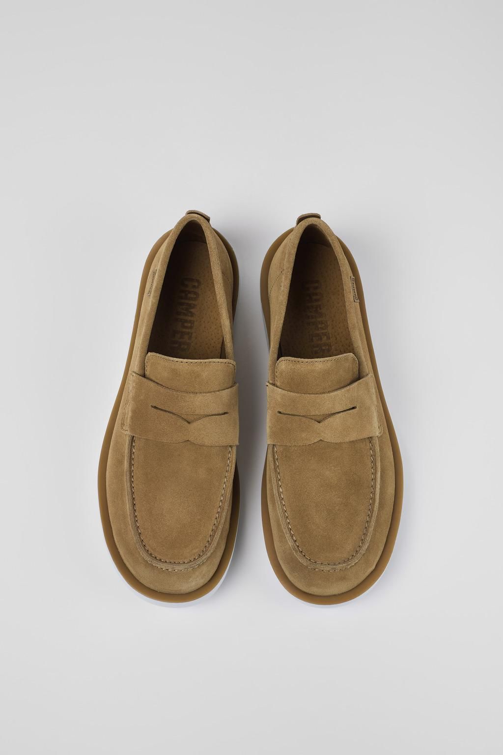 캠퍼 브라운 누벅 남성 로퍼 Wagon K100889-006 BROWN - 상세 이미지 4