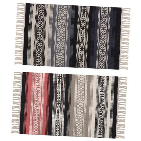 핸드메이드 에스닉 발 매트 북유럽 순면 발 매트 현관