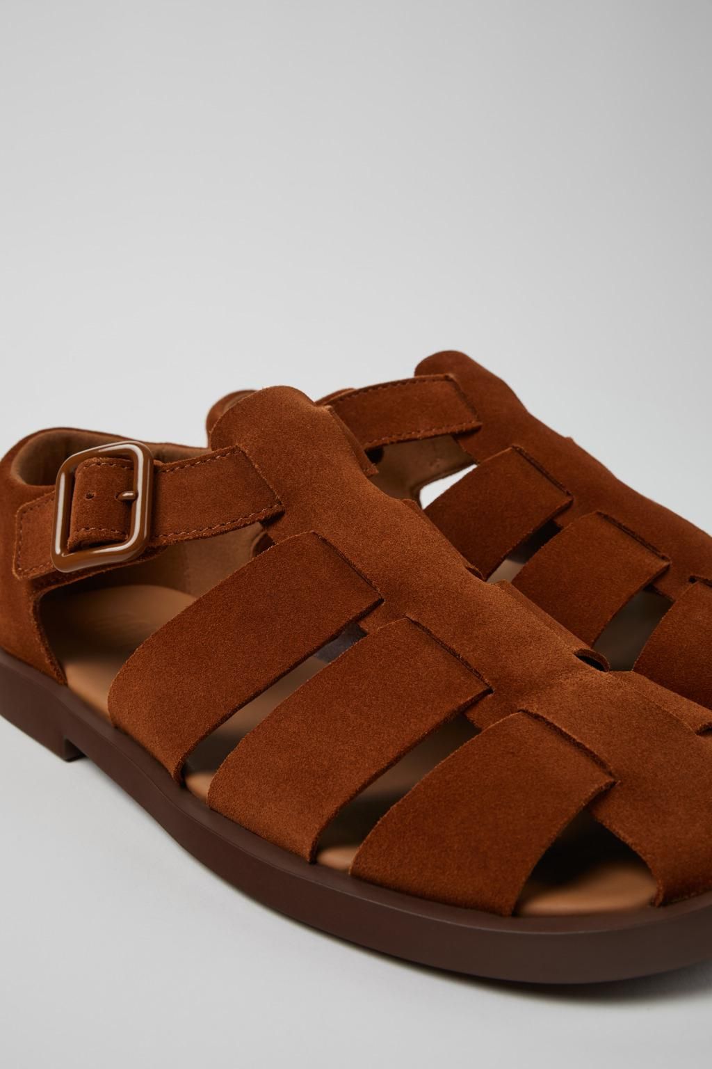 캠퍼 브라운 누벅 스트랩 샌들 남성 Don K101011-003 BROWN - 상세 이미지 2