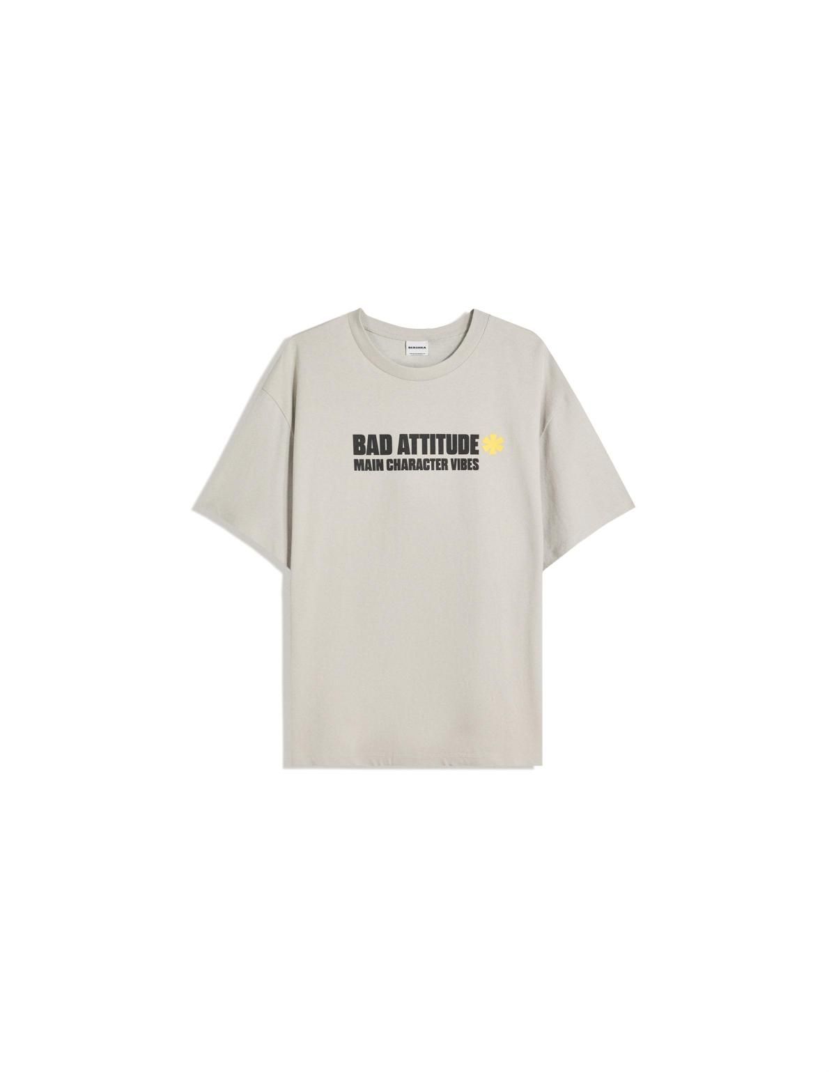 버쉬카 프린트 라이트 베이직 반팔 티셔츠 8035/071 GREY - 상세 이미지 5
