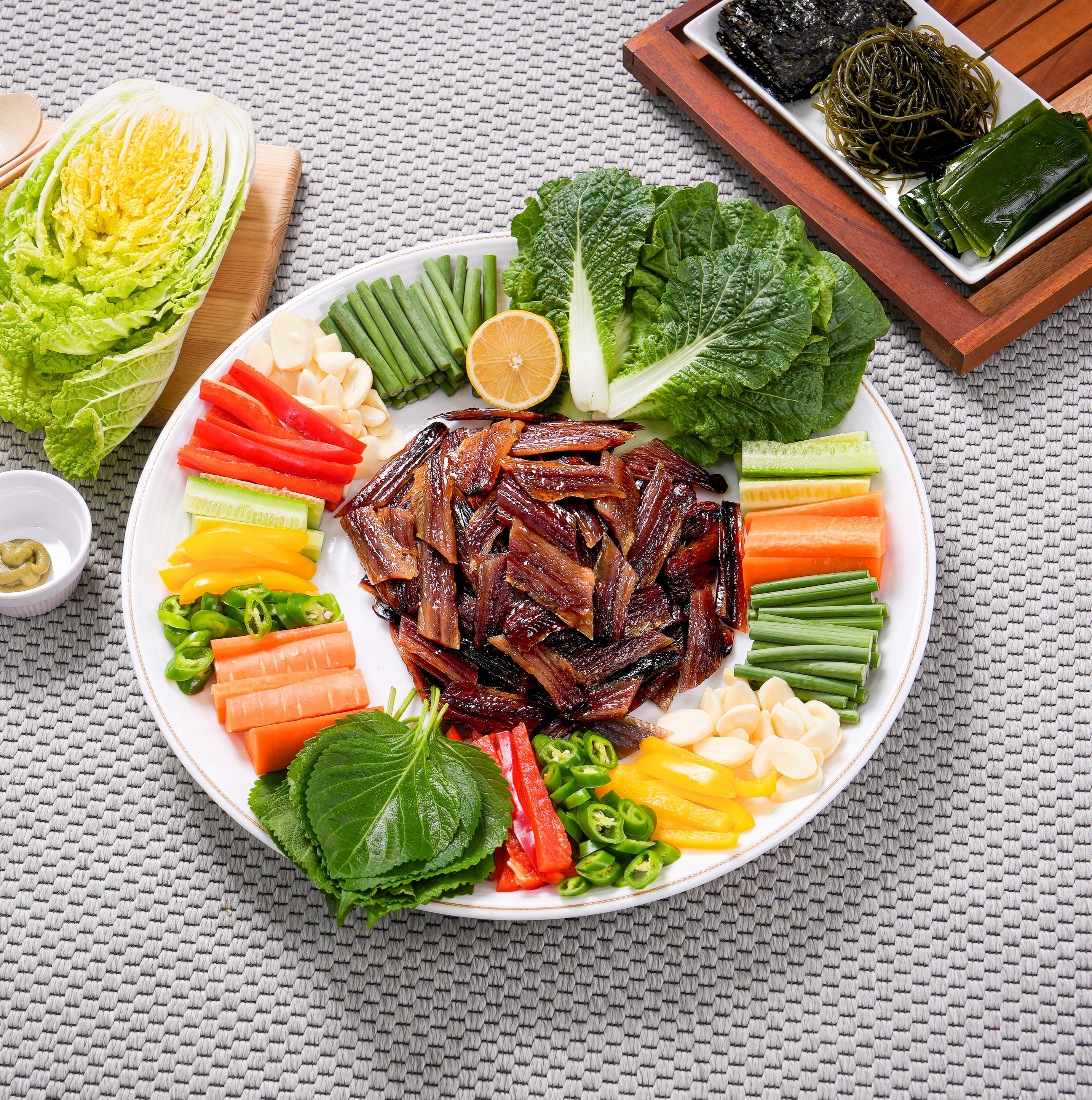 막걸리엔과메기 포항 구룡포 제철 과메기 10쪽 야채세트 - 메인 이미지