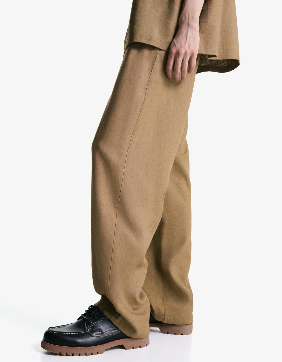 버쉬카 와이드핏 리넨블렌드 조거 팬츠 0409/665 CAMEL - 상품 이미지