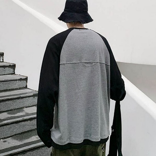 루즈핏 여성 배색 티셔츠 데일리 여성 베이직 티셔츠 커플 - 상품 이미지