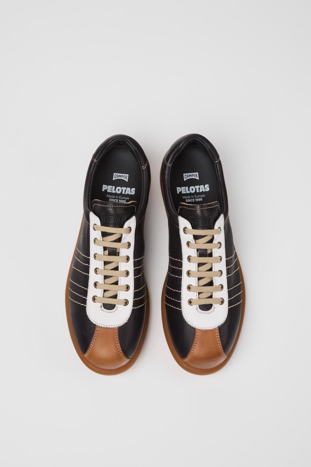 캠퍼 멀티컬러 아이코닉 레더 스니커즈 Pelotas K101018-001 BLACK - 상세 이미지 4