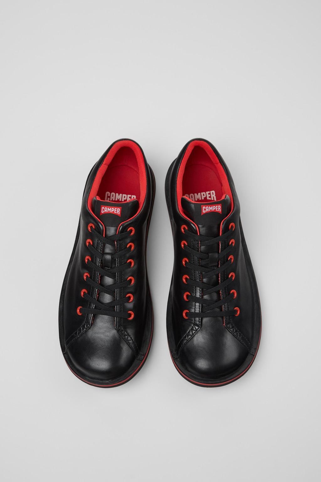 캠퍼 블랙 레더 테크니컬 스니커즈 Beetle 18648-074 BLACK - 상세 이미지 4