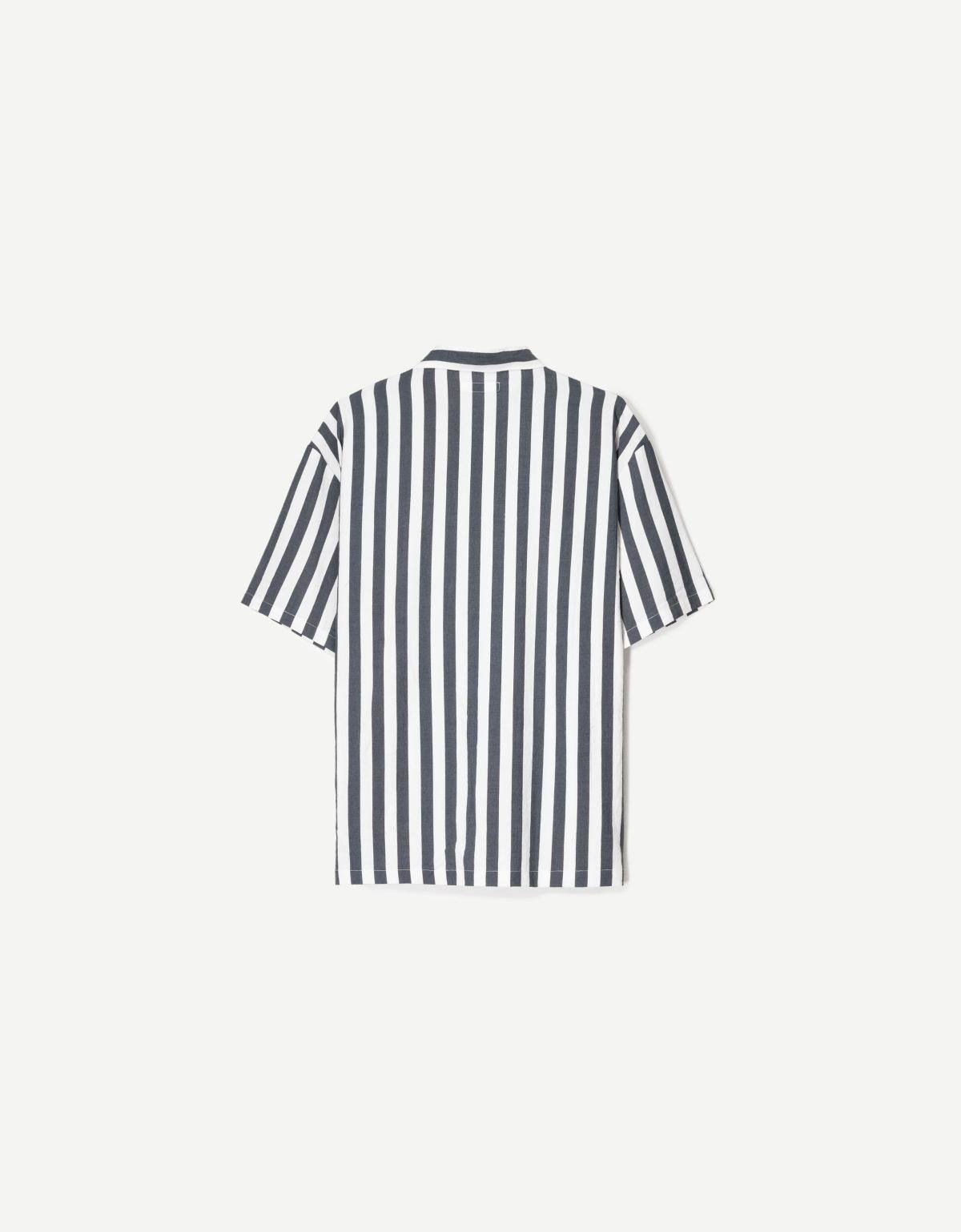 버쉬카 릴랙스 핏 스트라이프 반팔 셔츠 1231/073 DARK GREY - 상세 이미지 5