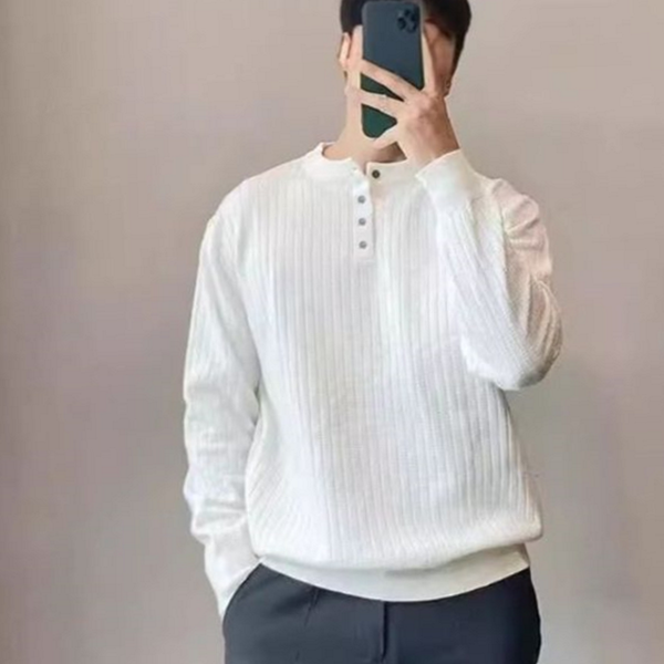 라운드 남성 골지 니트 캐주얼 남자 골지 니트 스웨터 - 상품 이미지