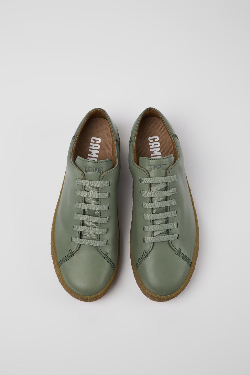 캠퍼 그린 레더 캐주얼 스니커즈 Peu Terreno K100927-004 GREEN - 상세 이미지 4