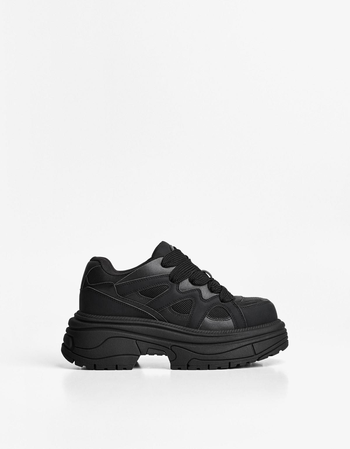 버쉬카 블랙 트렌디 청키 스니커즈 2311/664 BLACK - 메인 이미지