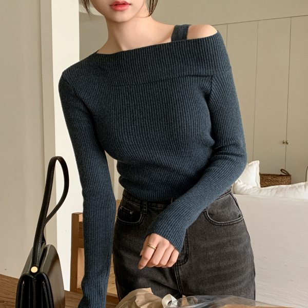 스트랩 언발 오프 니트 오프숄더 nt5316 제품 이미지