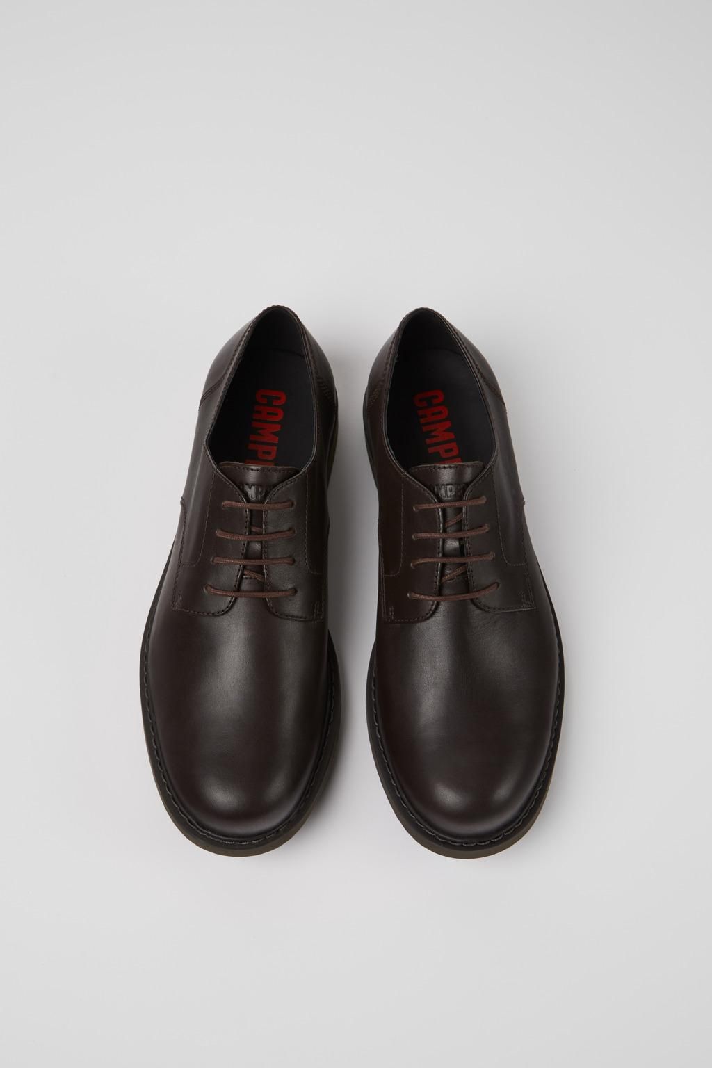 캠퍼 브라운 레더 블루처 슈즈 Neuman K100152-022 BROWN - 상세 이미지 4