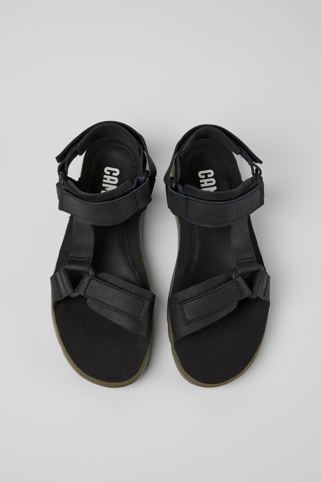 캠퍼 블랙 레더 스트랩 샌들 Oruga K100416-020 BLACK - 상세 이미지 4