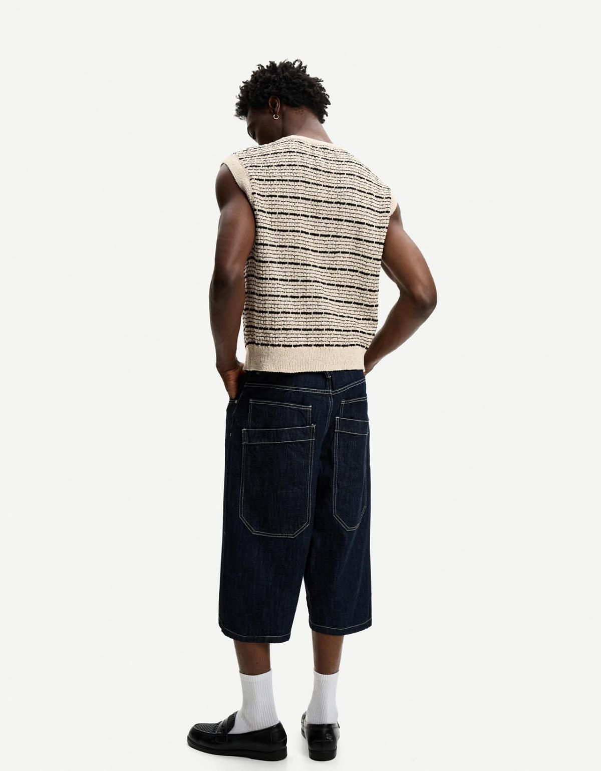 버쉬카 클래식 스트라이프 니트 베스트 8628/693 WHITE / BLACK - 상세 이미지 3