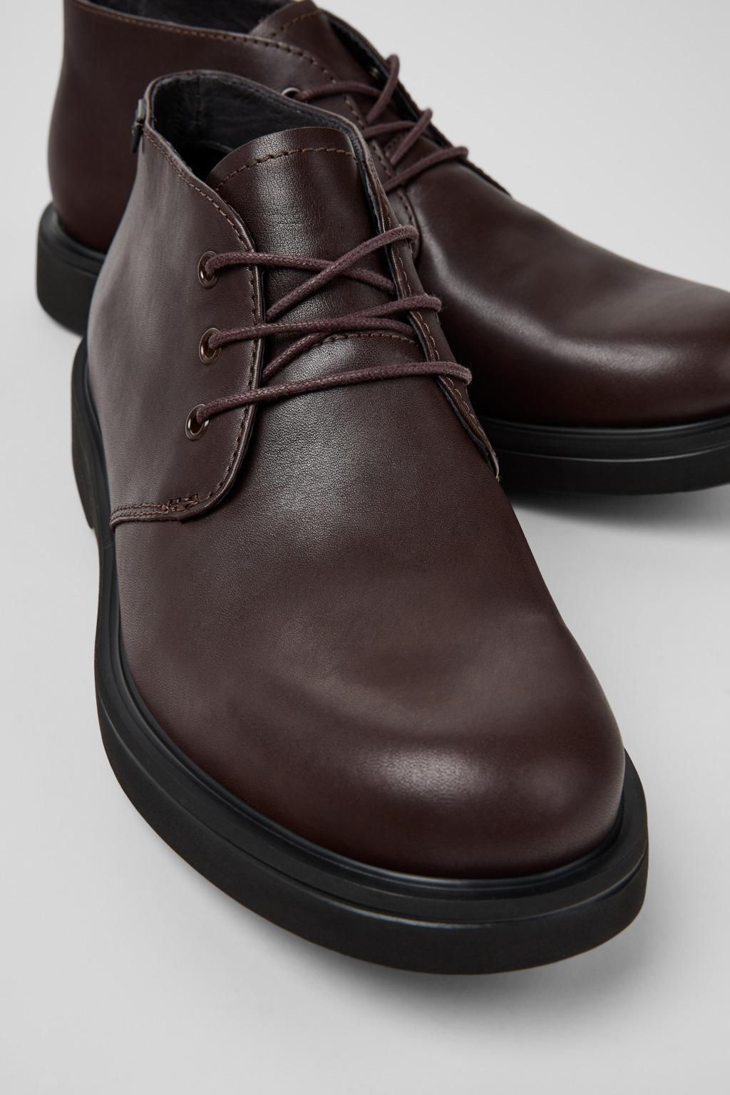 캠퍼 브라운 레더 남성 앵클부츠 Norman K300513-005 BROWN - 상세 이미지 2