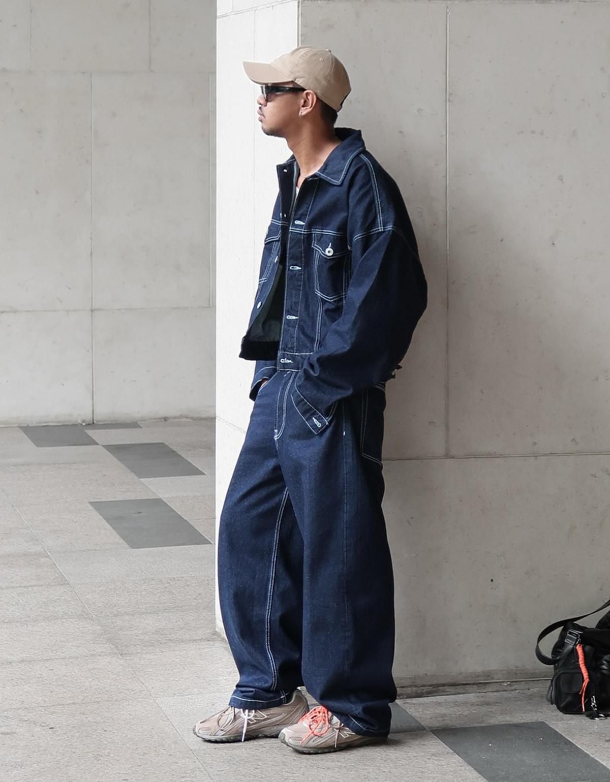 버쉬카 트렌디 데님 슈퍼 배기핏 청바지 5347/352 NAVY - 상세 이미지 3